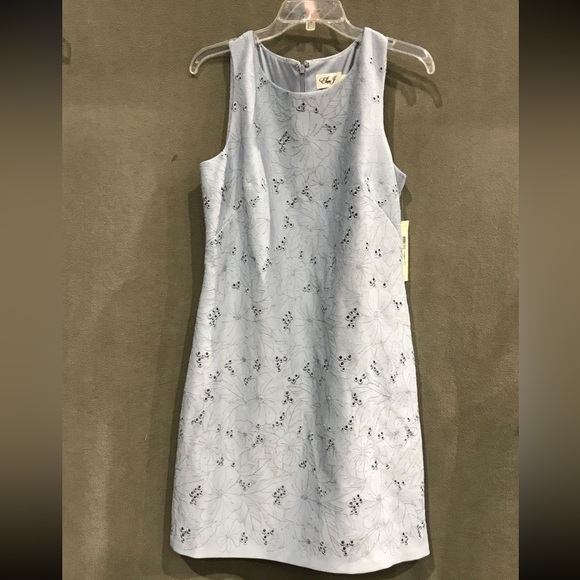 ELIZA J Sheath Dress Blue Embroidered Floral - Picture 3 of 6